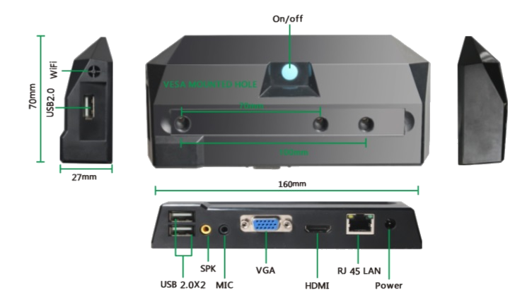 Thin Client com suporte VESA para fixação atrás do monitor